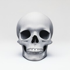 Obraz premium Realistic human skull showcasing intricate details, emphasizing the structure and anatomy of the human head