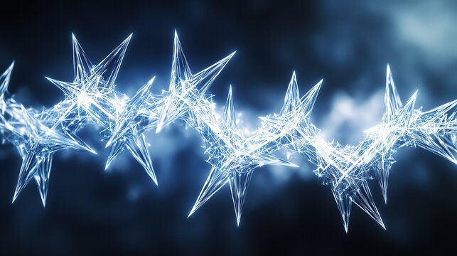 A dynamic network of sharp triangular grids interconnecting in mid-motion