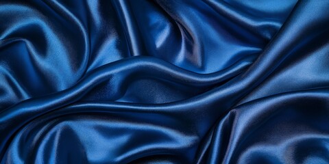 Fototapeta premium Satin texture in classic royal blue exudes elegance with bright highlights and deep shadows for a dramatic and luxurious abstract background
