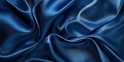 Fototapeta premium Elegant royal blue satin texture background with bright highlights and deep shadows, creating a dramatic atmosphere suitable for various design applications