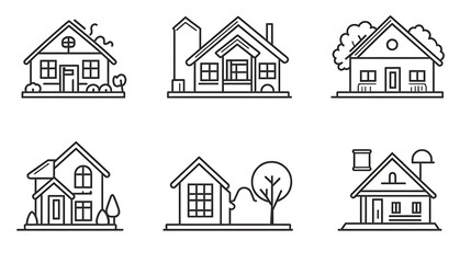Fototapeta premium House Line Icon Vector / Home icon / Building houses - Vector thin line icon House Line Icon Vector / Home icon / Building houses - Vector thin line icon. eps 10 House