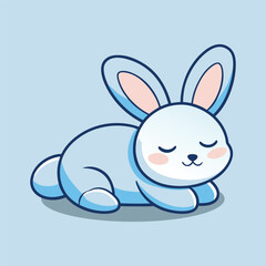 Obraz premium Cute Sleeping Bunny Vector Art Design Illustration