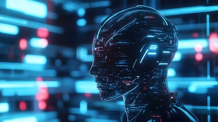 Futuristic Digital Strategist in Sleek Holographic Environment