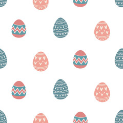 МобильнA simple Easter pattern in a flat style with eggs arranged in a repeating design. Background for textiles, fabrics, cotton fabric, covers, wallpaper, print, gift wrapping, cards.