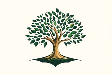 Obraz premium Vibrant Green Tree Graphic Design for Nature-Themed Projects