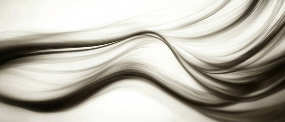 Obraz premium Elegant monochrome swirls flow organically on a light background, creating a sense of fluidity and graceful motion in a simple but dynamic composition.