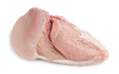 One raw turkey breast isolated on white
