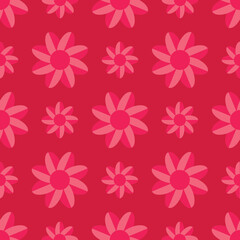seamless pattern with red flowers