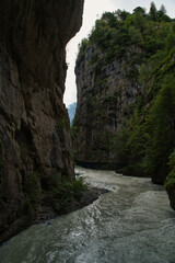 Canyon of the Aare Gorge - Aareschlucht on the Aare River in the Canton of Bern, Switzerland