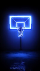 Neon Basketball Hoop, Dark Studio