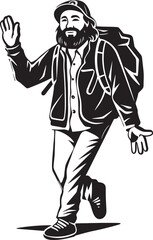 Fototapeta premium A Hitchhiker Adventure Embracing Spontaneity and Wonder