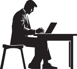 Lost in Thought The Deep Contemplation of a Man Typing on His Laptop