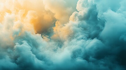 Obraz premium The cloudy sky shows warm orange and cool blue colors