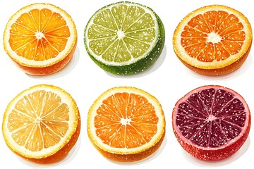 Obraz premium Vibrant Citrus & Blood Orange Slices: A Colorful Collection