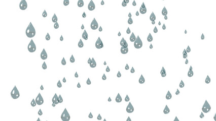 Big rain drops on transparent background