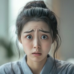 Struggling Chinese woman in highdefinition images shows confusion