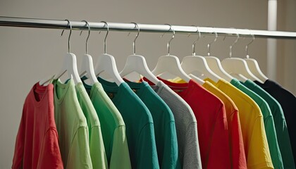 Soft Cotton T-Shirt on a Wooden Hanger
