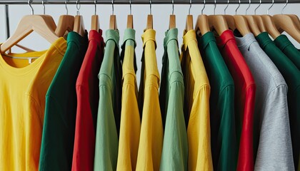 Soft Cotton T-Shirt on a Wooden Hanger