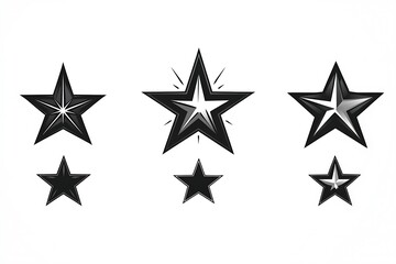 Obraz premium Set of Vector Black Stars with Design Elements