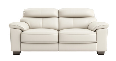 3d white sofa isolated on transparent background 
