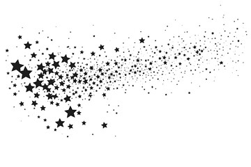 Obraz premium Black Star Confetti Pattern on White Background