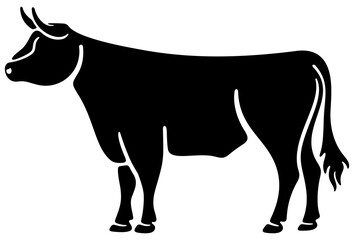 Bull, animal, livestock, cattle and stock raising. Bovine, bullish, husbandry and animal husbandry, illustration