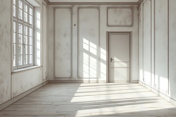 Fototapeta premium Natural wooden floor empty home interior high resolution photo