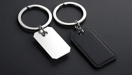 Silver keychain with two rectangular pendants that is elegant and versatile. Suitable for house, car or bag keys. A stylish addition to your accessory collection.