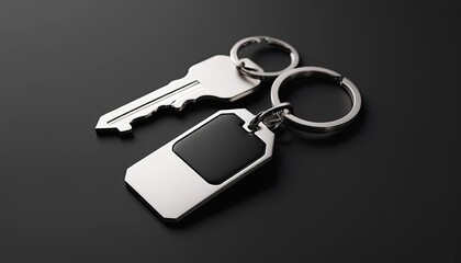 Silver keychain with two rectangular pendants that is elegant and versatile. Suitable for house, car or bag keys. A stylish addition to your accessory collection.