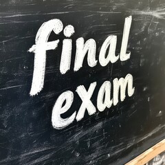 Chalkboard with written Final Exam