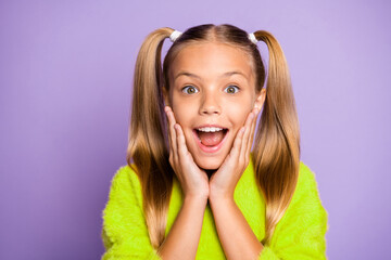 Photo of cheerful ecstatic overjoyed girl unable to believe that sales started expressing...