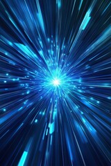 Obraz premium Radiant blue light burst with streaks of energy and motion creating a dynamic cosmic effect