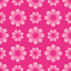 seamless pattern with pink flowers
