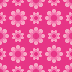 seamless pattern with pink flowers