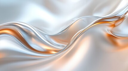 Obraz premium Shiny flowing abstract metal and golden colors with smooth curves