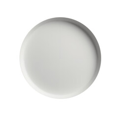 Round ceramic plate in smooth white finish perfect for dining presentations and everyday use