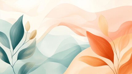 Obraz premium A watercolor abstract image featuring floral elements and soft colors