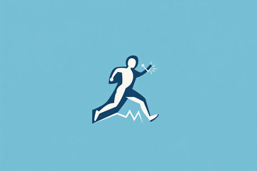 Obraz premium Dynamic runner logo representing sports and fitness in vibrant colors
