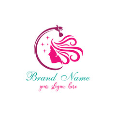 spa beauty salon and makeup natural beauty logo design vector