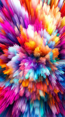Colorful abstract burst of vibrant hues in a dynamic explosion of color