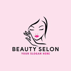spa beauty salon and makeup natural beauty logo design vector