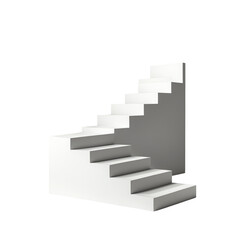 Abstract Staircase Symbol in 3D with Simple Design Isolated on Transparent Background.