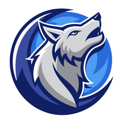 Modern Wolf Howling at the Moon Vector Illustration &ndash; Clipart & Line Art Design, Stylish wolf howling at the moon vector illustration, perfect for clipart, logos, and digital designs.