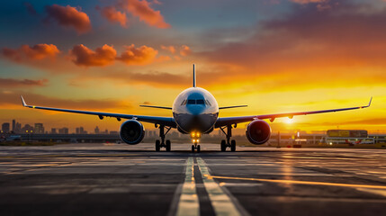 A large passenger jet sitting on top of an airport runway