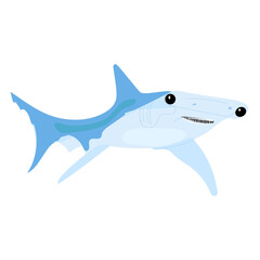 Hammershark isolated flat design, animal under water