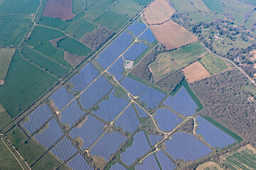 Aerial view of a solar farm	