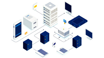 A diagram of a network of computers connected to each other