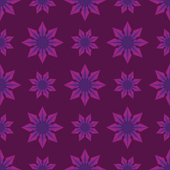 seamless pattern with dark purple flowers