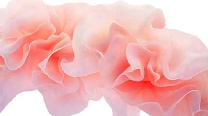 combining pastel peach and rose pink in an abstract futuristic texture isolated on a transparent background, generative ai