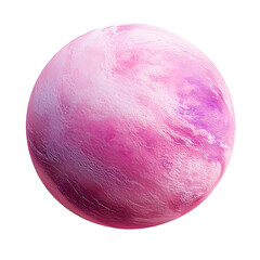 Fototapeta premium A pink planet isolated on white background - Generative AI